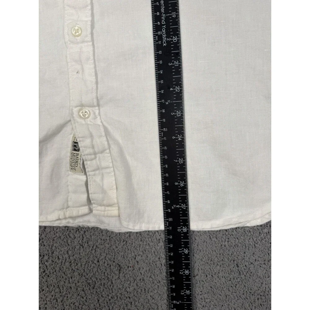 J. Crew Shirt Mens M White 100% Linen Button Up Long Sleeve Slim Fit Lightweight